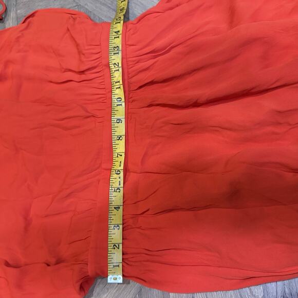 Tory Burch Evalene Maxi Dress Poppy Red Crepe Strappy Ties Gown Lined Size 12 L - Picture 10 of 12